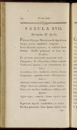 Fabula XVII. = Fable XVII. - Fabula XXX. = Fable XXX.