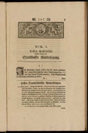 Num. I. Hessen-Casselische Nichts weniger als Standhaffte Wiederlegung.