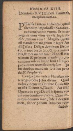 Dominica XVIII. post Trinitatis ...