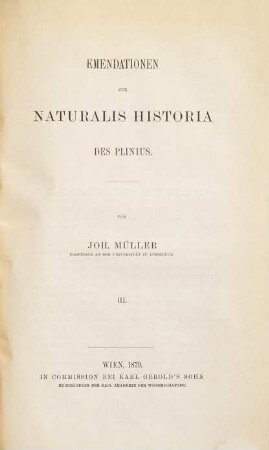 Emendationen zur Naturalis Historia des Plinius. 3