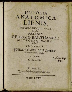 Historia Anatomica Lienis