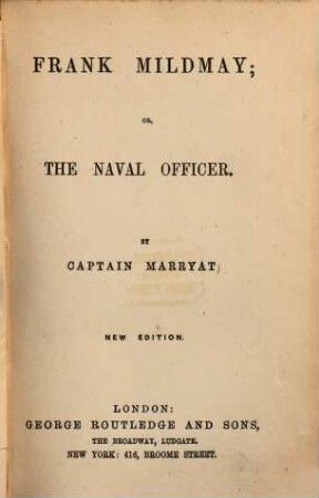 Frank Mildmay; or, the naval officer