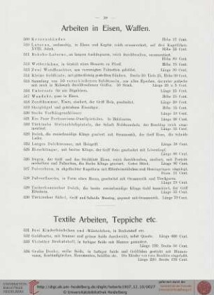 Textile Arbeiten, Teppiche etc. (Nr. 531-569)