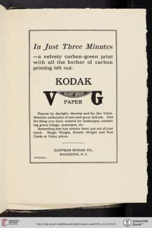 Eastman Kodak Co. [Kodak Velvet-Green Paper]