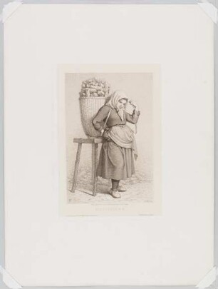 Holzträgerin (Radierung nach Skizze von Fröhlich, Lorenz)