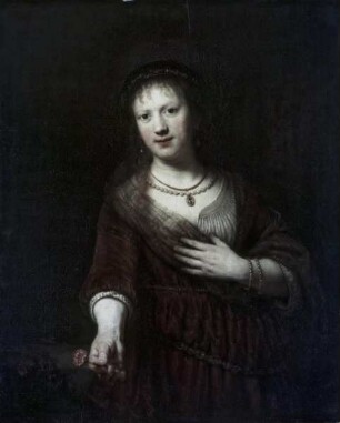 Saskia mit der roten Blume