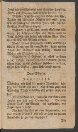 Das Fünfte. Jägerlied.