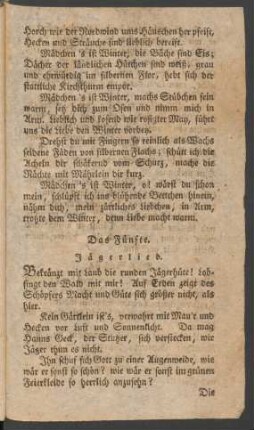 Das Fünfte. Jägerlied.