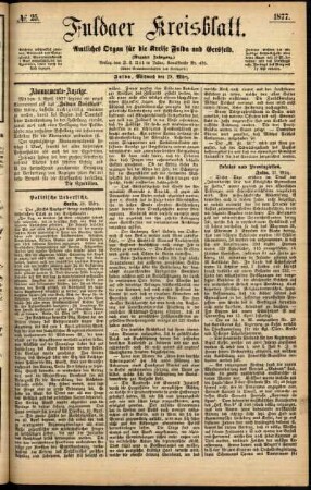 Ausgabe vom Mittwoch, den 28. März 1877.