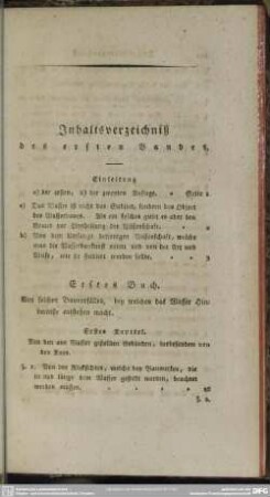 Inhaltsverzeichniß des ersten Bandes