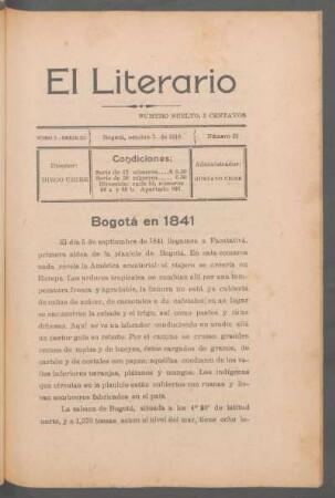 Bogotá en 1841 : [Traducción]