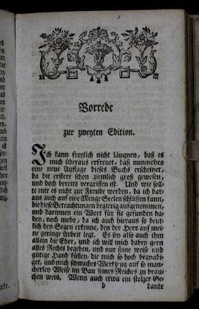 Vorrede zur zweyten Edition.