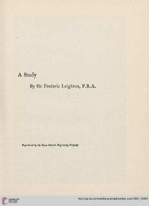 Plate: A Study by Sir Frederic Leighton