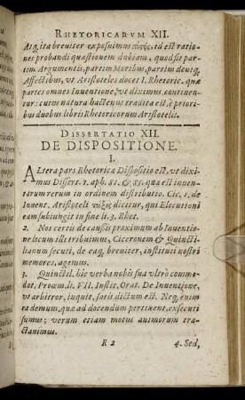 Dissertatio XII. De Dispositione.