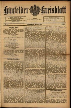 Ausgabe vom Samstag, den 11. Juli 1896.