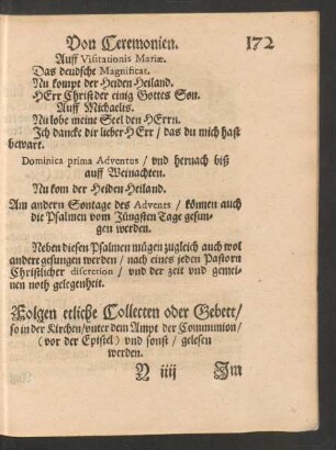Folgen etliche Collecten oder Gebett/ so in der Kirchen/ unter dem Ampt der Communion ... gelesen werden.