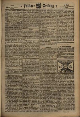 Zweite Ausgabe vom Donnerstag, den 10. März 1910.