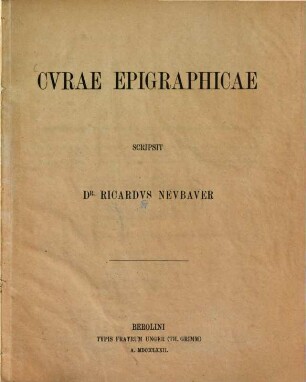 Curae epigraphicae