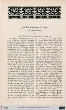 Aus den sächsischen Archiven, [2]:  zur Geschichte der Keramik in Sachsen