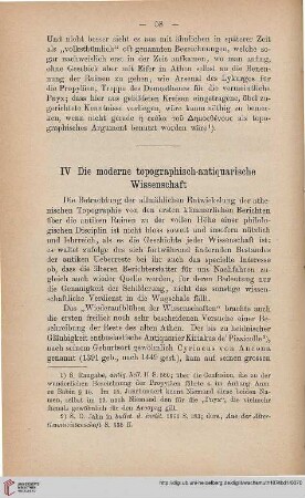 IV: Die moderne topographisch-antiquarische Wissenschaft