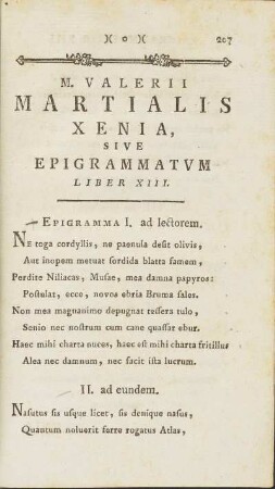 Xenia, sive Epigrammatum Liber XIII.
