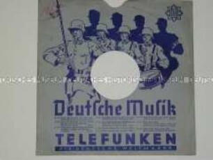 Cover einer Schellack-Platte mit nationalistischen und nationalsozialistischen Liedern (u.a. Horst-Wessel-Lied)