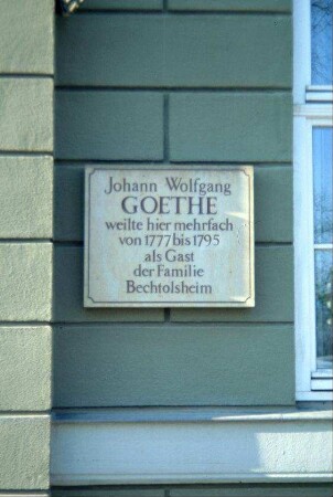 Goethe-Gedenktafel am Bechtolsheimschen Palais