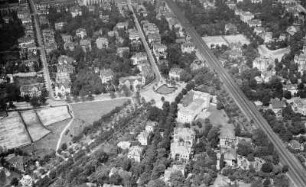 Dresden-Strehlen. Strehlener Platz und Umgebung. Luftbild-Schrägaufnahme von Südost