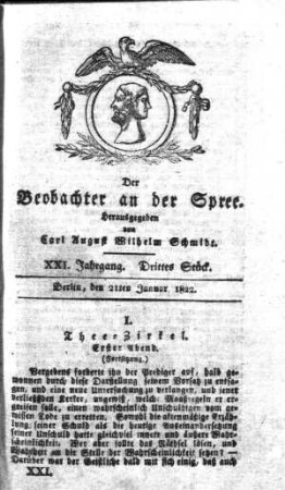 3. Stueck, 21. Januar 1822