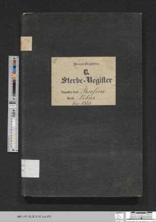 Sterberegister Booßen 1883