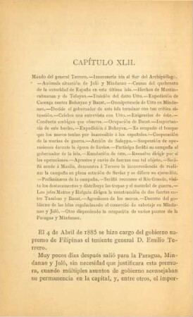 Capítulo XLII. Mando del general Terrero. - ...