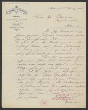Brief an Carl Brenner : 14.03.1896