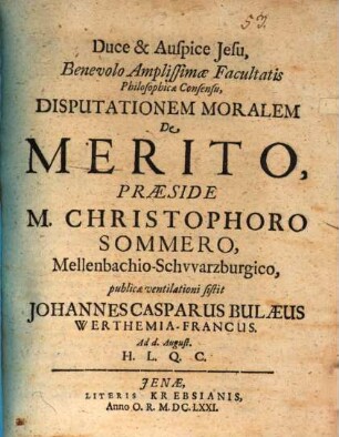 Diss. mor. de merito