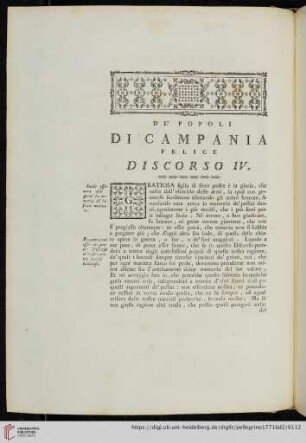 De popoli di Campania felice - Discorso IV