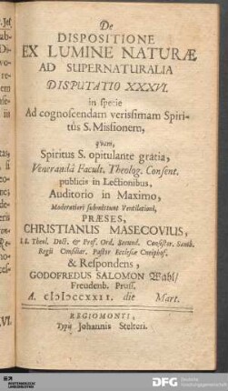 Disputatio XXXVI