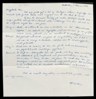 [Brief von A. B. Sondheim an Otto Selz vom 5. Februar 1943]