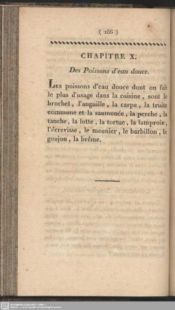 Chapitre X. Des Poissons d'eau douce