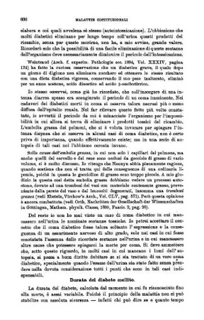 Durata del diabete mellito. - Trattamento del diabete.