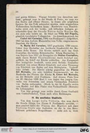 IV. Die westlichen Stadtteile