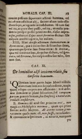 Cap. XI. De hominibus ad se invicem relatis, seu Consortio hominum