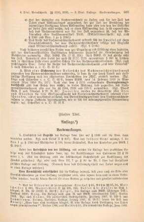 Fünfter Titel. Auflage