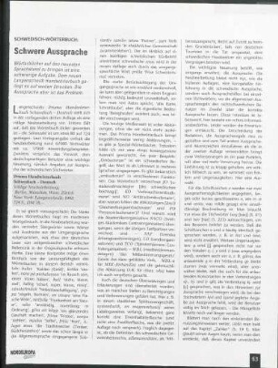 Schwedisch-Wörterbuch: Schwere Aussprache