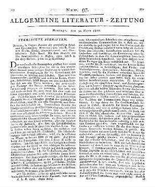 Annalen des Preußischen Schul- und Kirchenwesens. Bd. 1. Hrsg. v. F. Gedike. Berlin: Unger 1800