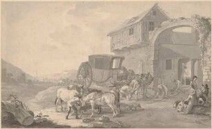 Reisewagen an der Schmiede