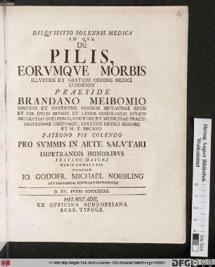 Disqvisitio Solennis Medica In Qva De Pilis, Eorvmqve Morbis ...