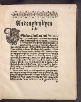 An den günstigen Leser.