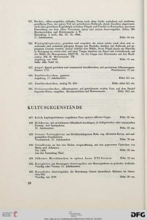 Kultusgegenstände (Nr. 427-446)