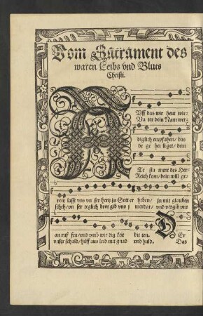 Vom Sacrament des waren Leibs und Bluts Christi.