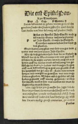 Die erst Epistel Pauli an Timotheum.