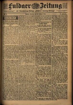 Zweite Ausgabe vom Dienstag, den 25. Februar 1902.